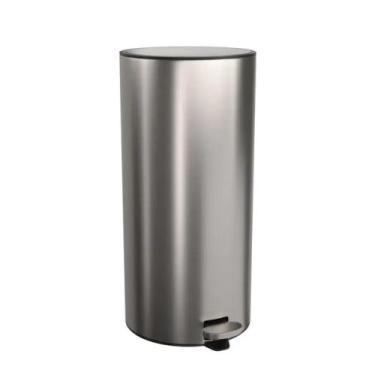 Imagem de Lixeira com Pedal 1005 Redonda 30L Suprema Inox - Deca