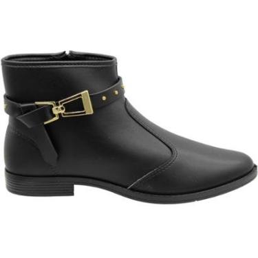 Imagem de Bota Cano Baixo Casual Moleca Adorno Metálico Salto Baixo Feminino-Feminino