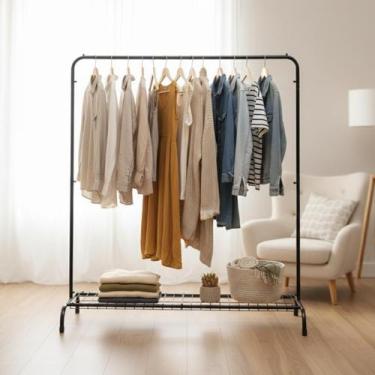 Imagem de Arara de Roupas Cabideiro com Sapateira Expositor 145cm de Altura até 