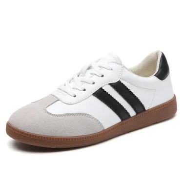 Imagem de Tênis Casuais Femininos Brancos Com Solado Macio E Respirável, Sapatos