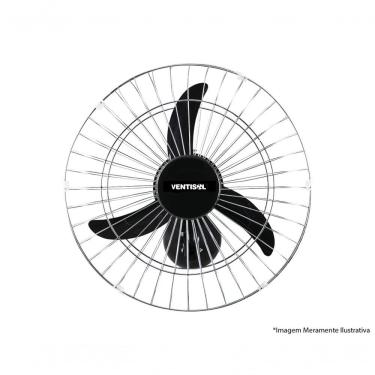 Imagem de Ventilador de Parede Oscilante Ventisol 200W 60cm Preto Bivolt com Hélice Grande para A...