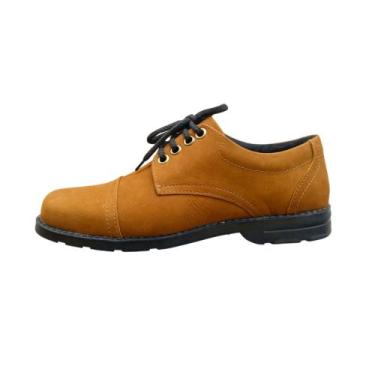 Imagem de Sapato Masculino Couro Nobuck RMarq Collection Sola Borracha, Castor, 