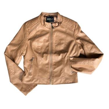 Imagem de Jaqueta de Couro Pu feminina - Fantasy Sport Wear, Caramelo, M