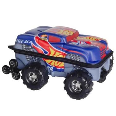 Imagem de Mochila Mala Infantil Eva 3d Bolsa Grande Rodas Hot Wheels, Azul