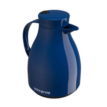Imagem de Garrafa Térmica De Mesa Paris Azul 1L Bule Gatilho Chá Café - Gici Hom