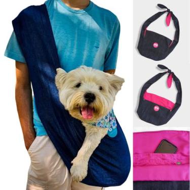 Imagem de Bolsa Sling Pet Jeans Orquídea Rosa Diggy Doggy - Sling para Cachorro 