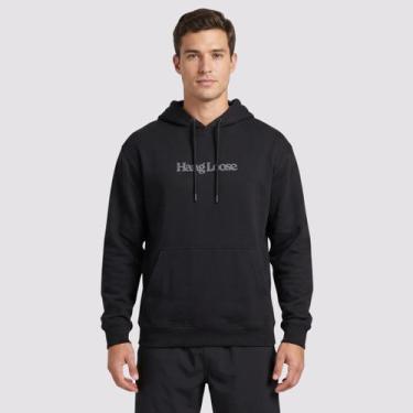 Imagem de Moletom Oversize Hang Loose Typo Preto, EG