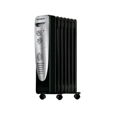 Imagem de Aquecedor Mondial A Óleo A-06 1500W, Preto e Prata, 110V