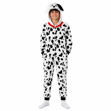 Imagem de Macacão Juvenil Tiptop Dalmata Fleece Branco - 501201, Branco, 14