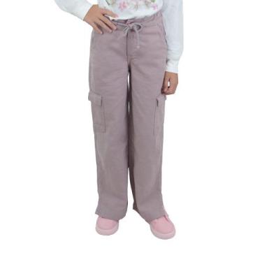 Imagem de Calça Infantil Feminina Dipopini Wide Leg Lilás Malva CIF114, Lilás, 0