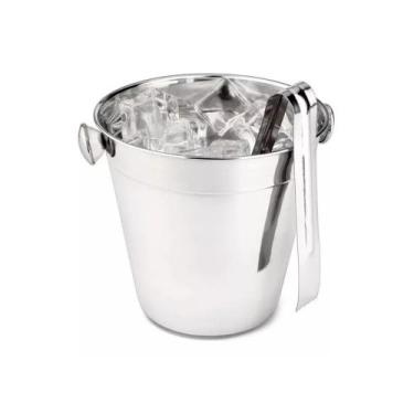 Imagem de Balde de Gelo Ingá 1,5 Litros com Pegador em Aço Inox  Elegante e Resi