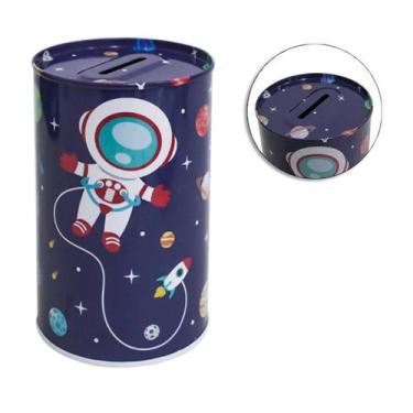 Imagem de Cofre Redondo Infantil Astronauta Cofrinho Espaço Sideral - FWB
