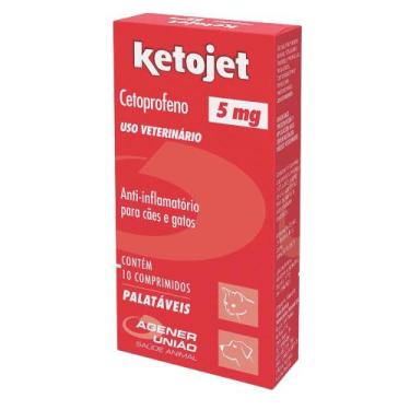 Imagem de Anti-inflamatório Ketojet para Cães e Gatos com 10 Comprimidos de 5 mg
