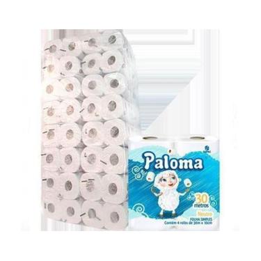 Imagem de Papel Higiênico Folha Simples Neutro Paloma Fardo 64 rolos 8x8x30m