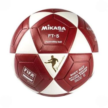 Imagem de Bola Mikasa Oficial Futevôlei Edição Natalia Guitler Branco e Vermelho