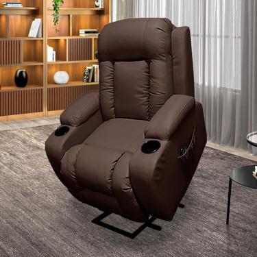 Imagem de Poltrona do Papai Austin G31 com Massagem Aquecimento Pu Marrom Chocolate Gran Belo