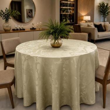 Imagem de Kit 3 Toalhas de Mesa Redonda Gigante 12 Cadeiras 2,80 Metros Jacquard