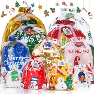 Imagem de Sacos de Presente Aottom Pacote com 30 Unidades para Natal com Cordão 