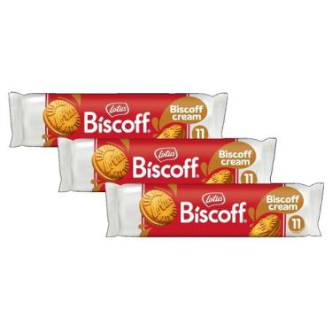 Imagem de kit 3 Biscoito Belga Lotus Biscoff Recheado Sabor Biscoito Cream 110g