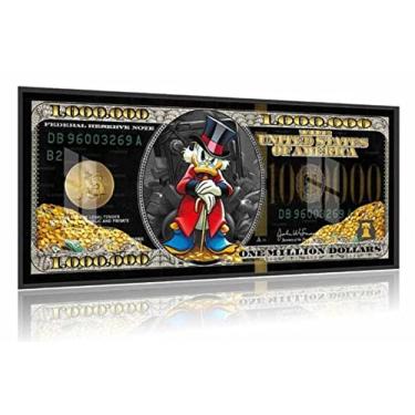Imagem de Quadro Nota De 1 Milhão De Dólares Tio Patinhas Moldura preta e acrilico cristal