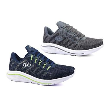 Imagem de Kit 2 Pares Tênis De Academia Runway Training Masculino Tamanho:40;Cor:Marinho Verde e Grafite