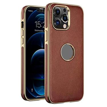Imagem de Capa para iPhone 13 Mini/13/13 Pro/13 Pro Max, capa de telefone fina de couro premium à prova de choque leve, revestimento de TPU (poliuretano termoplástico), carregamento sem fio, marrom 2,13 Mini 5,4 polegadas
