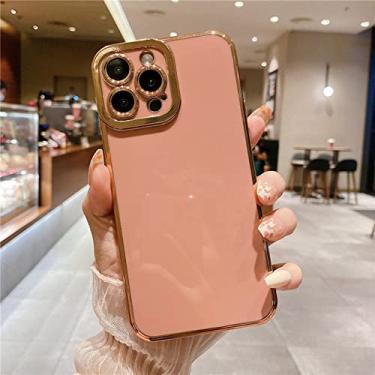 Imagem de Proteção de lente de revestimento à prova de choque capa de telefone para iphone 13 pro max 11 12 pro xs max x xr 7 8 plus luxo capa traseira macia, rosa, para iphone 13pro max