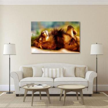 Imagem de Quadro decorativo Leão Deitado Artístico