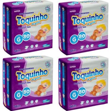 Imagem de 4 Pacotes De Fralda Toquinho Confort Sec G C/320 Unidades - Diguinho