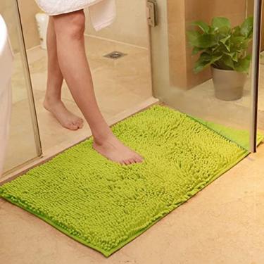 Imagem de Tapete de banheiro de chenille luxuoso, tapete de banho antiderrapante absorvente de água macio tapetes de microfibra Shagggy lavável à máquina, tapete pequeno extragrosso para banho 32 x 47 polegadas/80 x 120 cm