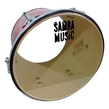 Imagem de Repique De Mão Phx Samba Music Madeira 30X12 Pvc Vermelho