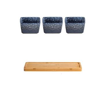 Imagem de Prato de sobremesa de cerâmica de treliça de frutas Prato de sobremesa de frutas secas de estilo japonês Prato pequeno de casa, 3, E