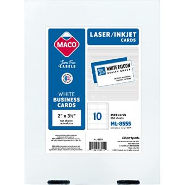 Imagem de MACO Cartões de visita microperfurados ML8555, 5 x 8,9 cm, branco (caixa com 2500)