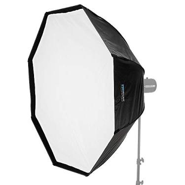 Imagem de Softbox de colapso rápido Fotodiox EZ-Pro de 48 polegadas compatível com unidades de flash de estúdio de montagem em baioneta Speedotron selecionadas (linha preta/marrom)
