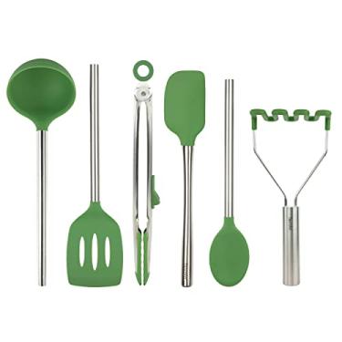 Imagem de Tovolo Conjunto de 6 utensílios de silicone para preparação de refeições, cozinhar, assar e mais – Pesto