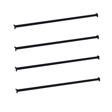 Imagem de Regua Porta Gancheira Amapa 078 Gondola Ponta Preto Kit C4