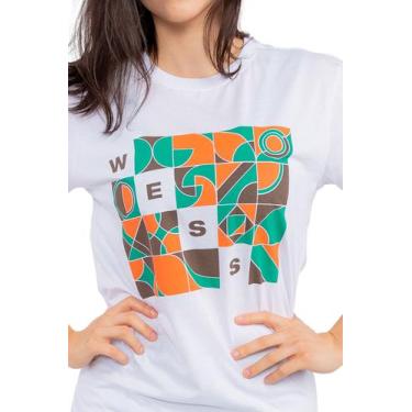 Imagem de Camiseta Geometric Puzzle Branca She Wess Clothing