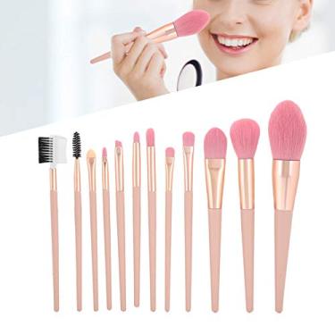 Imagem de Conjunto de pincéis de maquiagem com 12 peças, conjunto de pincéis para cosméticos, blush, pó facial, sombra, pincel cosmético, ferramenta de maquiagem para sombra, sobrancelha, delineador, mistura