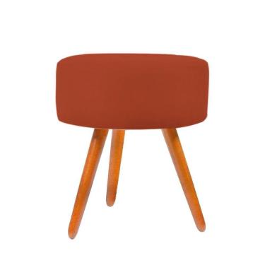 Imagem de Puf, Puff Para Sala Redondo Pé Palito Suede Cor Terracota