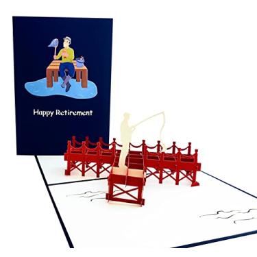 Imagem de iGifts And Cards Cartão de felicitações Awesome Happy Retirement Gone Fishing 3D Pop Up – Miss You, Adeus, Parabéns, meio dobra, aposentadoria, especial, trabalho bem feito, melhores desejos, boa sorte, único, engraçado