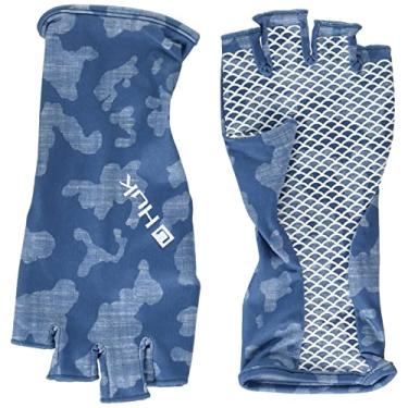 Imagem de HUK Polaina de pescoço masculina | Proteção facial com proteção solar Upf 30+, Running Lakes - Titanium Blue, tamanho nico