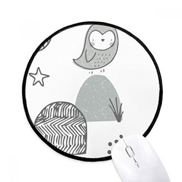 Imagem de DIYthinker Gaiola de pássaro de desenho animado grama padrão nórdico mousepad desktop escritório tapete redondo para computador