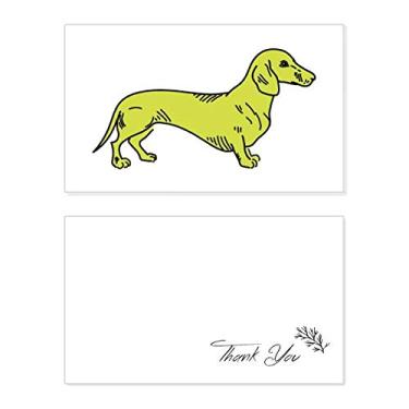 Imagem de Cartão de agradecimento com estampa de ilustração amarela de cachorro de desenho animado papel de aniversário saudação apreciação de casamento