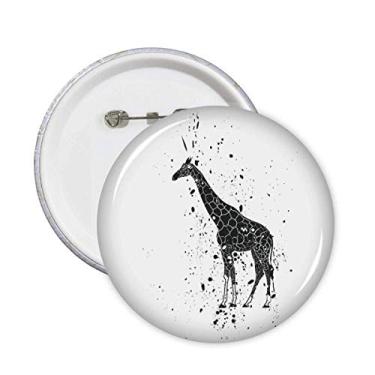 Imagem de Girafa mexicana simples pinos preto e branco emblema botão decoração acessório 5 peças