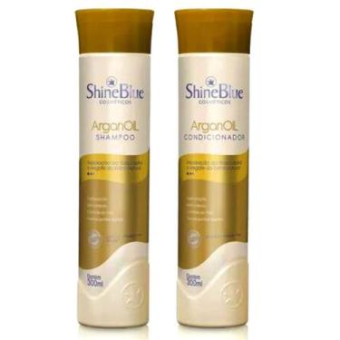 Imagem de Shampoo E Condicionador Argan Oil Restauração Shine 300ml - Shine Blue