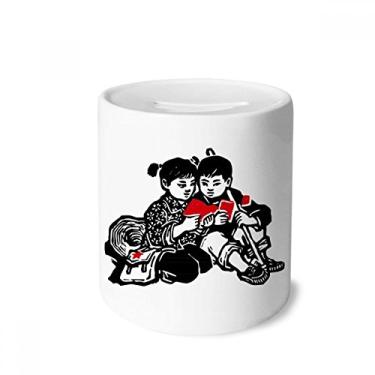 Imagem de DIYthinker Chapéu para menino menina mochila livro patriotismo dinheiro caixa cerâmica porta-moedas presente