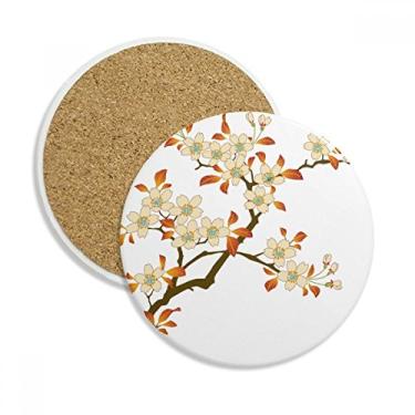 Imagem de Papel de parede com estampa de folhas de plantas, papel de parede, porta-copos, caneca de proteção de mesa, pedra absorvente