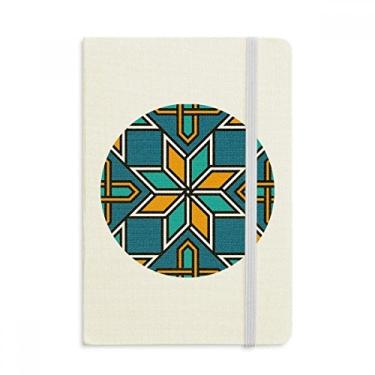 Imagem de Caderno de flores abstratas Marrocos azul laranja oficial tecido capa dura diário clássico