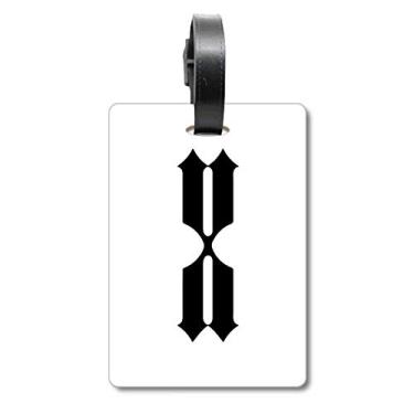 Imagem de Algarismos romanos dez em silhueta preta, bolsa de bagagem, etiqueta para cartão de bagagem, etiqueta para pendurar