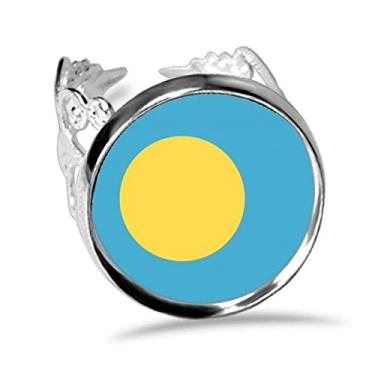Imagem de DIYthinker Anel de noivado ajustável com símbolo do país da Oceania Palau National Flag